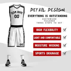 White Black-Gray Graffiti Lightning Basketball Jersey 2