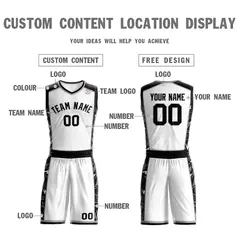 White Black-Gray Graffiti Lightning Basketball Jersey 3