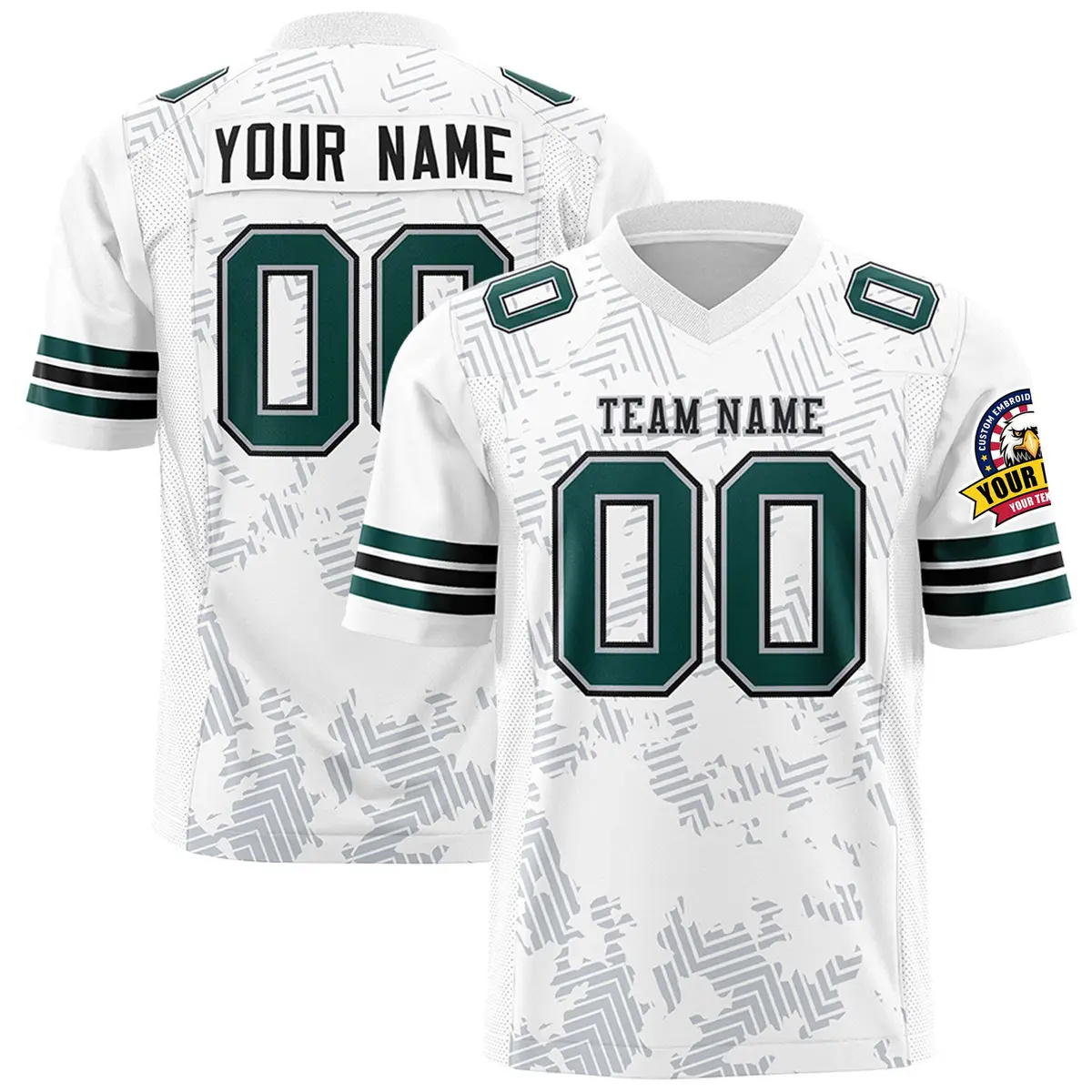 White Black-Gray Graffiti Line Authentic Football Jersey