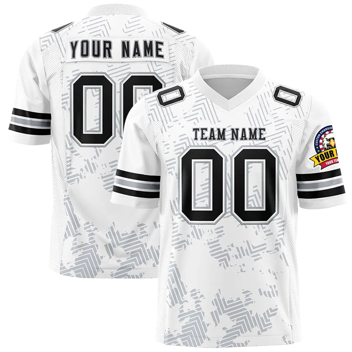 White Black-Gray Graffiti Line Authentic Football Jersey