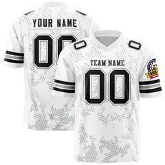 White Black-Gray Graffiti Line Authentic Football Jersey 1