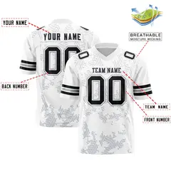 White Black-Gray Graffiti Line Authentic Football Jersey 2