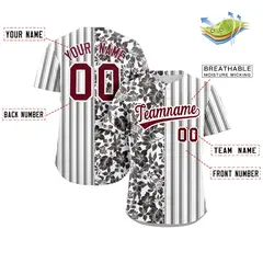 White Black-Gray Hawaii Tropical Flower Stripe Baseball Jersey 2