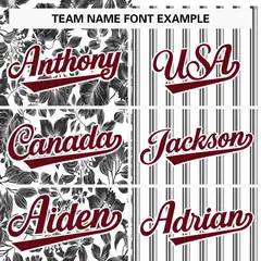 White Black-Gray Hawaii Tropical Flower Stripe Baseball Jersey 3