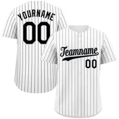 White Black Gray Hook Stripe Baseball Jersey 1
