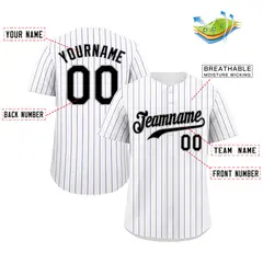 White Black Gray Hook Stripe Baseball Jersey 2