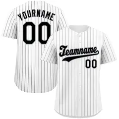 White Black Gray Hook Stripe Baseball Jersey 1