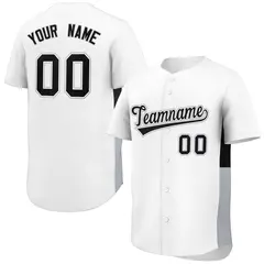 White Black-Gray Side Two-Tone Authentic Baseball Jersey