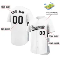 White Black-Gray Side Two-Tone Authentic Baseball Jersey 2