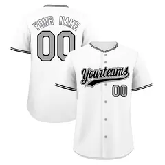 White Black Gray Baseball Jersey 1