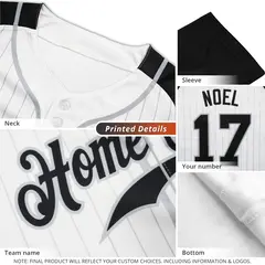White Black-Gray Stripe Raglan Sleeves Baseball Jersey 5