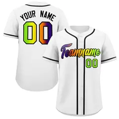 White Black-Green Gradient Fashion Authentic Baseball Jersey