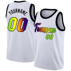 White Black Green Gradient Fashion Basketball Jersey