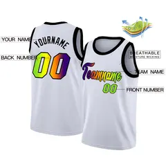 White Black Green Gradient Fashion Basketball Jersey 2
