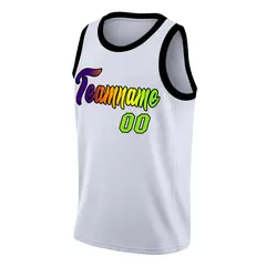 White Black Green Gradient Fashion Basketball Jersey 3