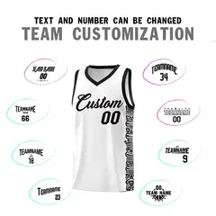 White Black Indians Pattern Basketball Uniform Jersey 4