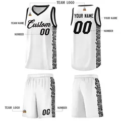 White Black Indians Pattern Basketball Uniform Jersey 5