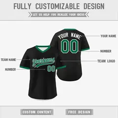 White Black Kelly Green Reversible Pullover Baseball Jersey 3