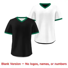 White Black Kelly Green Reversible Pullover Baseball Jersey 9