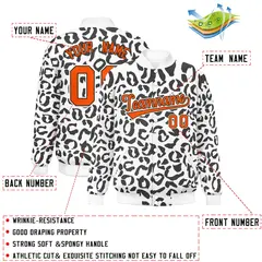 White Black Leopard Graffiti Varsity Letterman Baseball Jacket 2