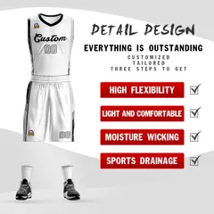 White Black-Light Gray Classic Sets Basketball Jersey 2