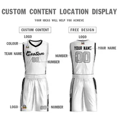White Black-Light Gray Classic Sets Basketball Jersey 3