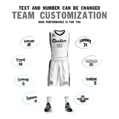White Black-Light Gray Classic Sets Basketball Jersey 4