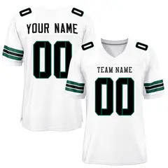 White Black-Midnight Green Classic Mesh Football Jersey 1