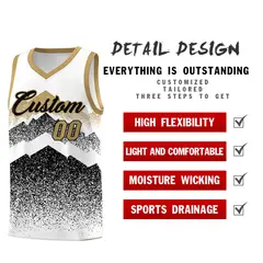 White Black Mountain Fade Gradient Fashion Basketball Jersey 2