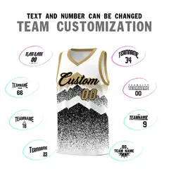 White Black Mountain Fade Gradient Fashion Basketball Jersey 4