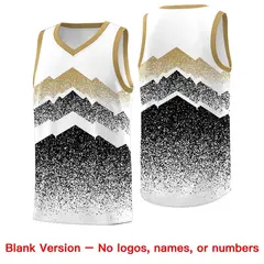 White Black Mountain Fade Gradient Fashion Basketball Jersey 6