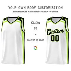 White Black Neon Green Color Charge Series Basketball Jersey 3