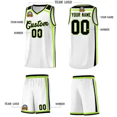 White Black Neon Green Color Charge Series Basketball Jersey 5