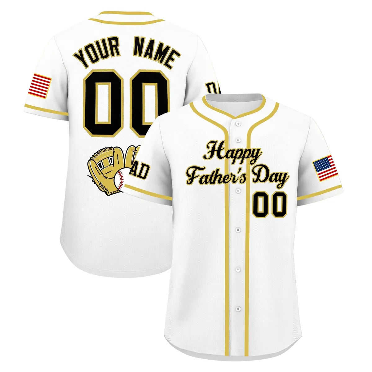 White Black Old Gold Father's Day Classic Baseball Jersey