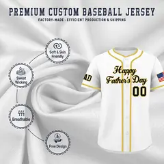 White Black Old Gold Father's Day Classic Baseball Jersey 3