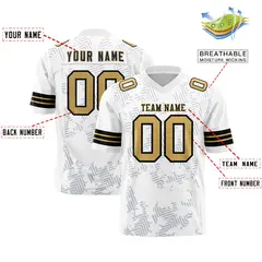 White Black-Old Gold Graffiti Line Authentic Football Jersey 2