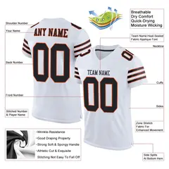 White Black-Orange Classic Mesh Authentic Football Jersey 2
