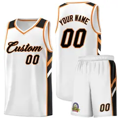 White Black-Orange Classic Sets Basketball Uniform Jersey