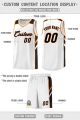 White Black-Orange Classic Sets Basketball Uniform Jersey 2