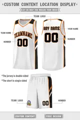 White Black-Orange Classic Sets Basketball Uniform Jersey 2