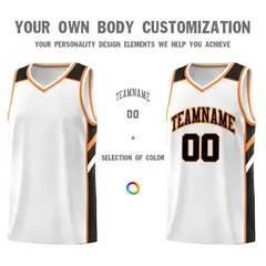 White Black-Orange Classic Sets Basketball Uniform Jersey 3