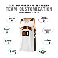 White Black-Orange Classic Sets Basketball Uniform Jersey 4