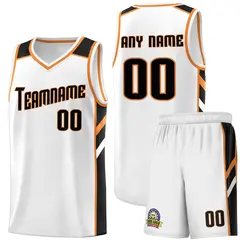 White Black-Orange Classic Sets Basketball Uniform Jersey