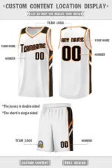 White Black-Orange Classic Sets Basketball Uniform Jersey 2