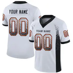 White Black-Orange Drift Mesh Football Jersey 1