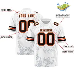White Black-Orange Graffiti Line Authentic Football Jersey 2