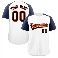 White Black-Orange Raglan Sleeves Authentic Baseball Jersey