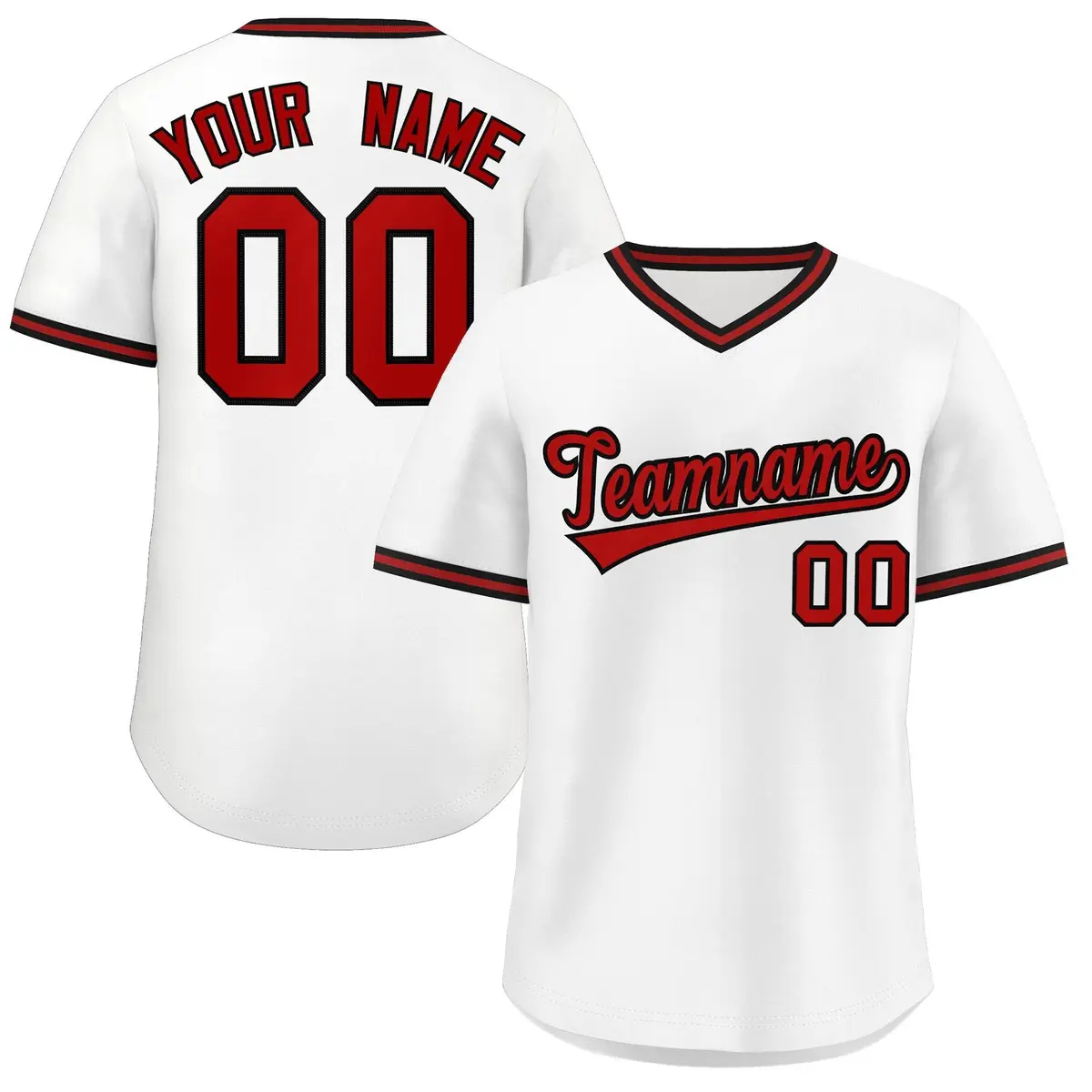 White Black Outdoor Pullover Baseball Jersey