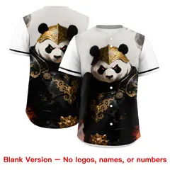 White Black Panda Graffiti Animal Series Baseball Jersey