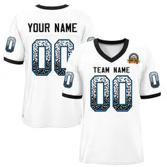 White Black-Panther Blue Drift Fashion Mesh Football Jersey 1